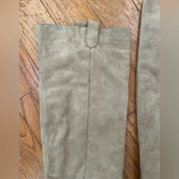 Mi.iM Brown/Beige Faux Suede 4” Tall Heeled Knee High Boots Size 7 Women - Picture 4 of 12